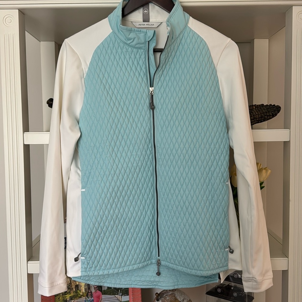 Peter Millar two tone quilted zip up